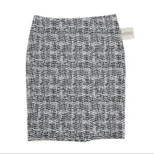 Kasper Black & White Layered Midi Skirt | New With Tags